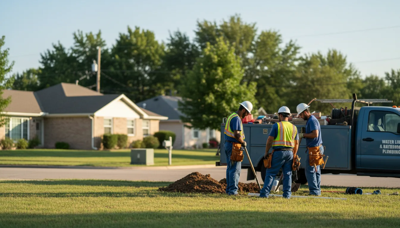 Residential water line and bathroom plumbing service in Kopperl, TX